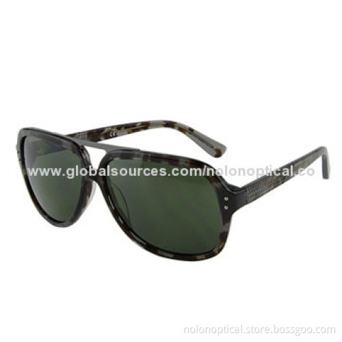 Women's High Quality Acetate Double Bridge Celebrity Sunglasses